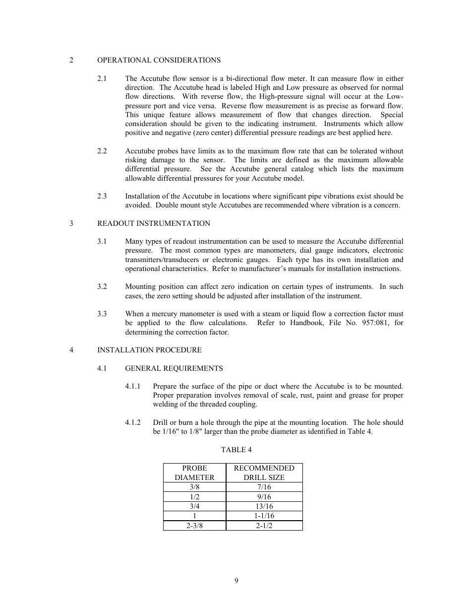 Meriam 70H_72H High Pressure Wet Tap Accutubes with Integral 3-Valve Head and Optional RTD User Manual | Page 9 / 31