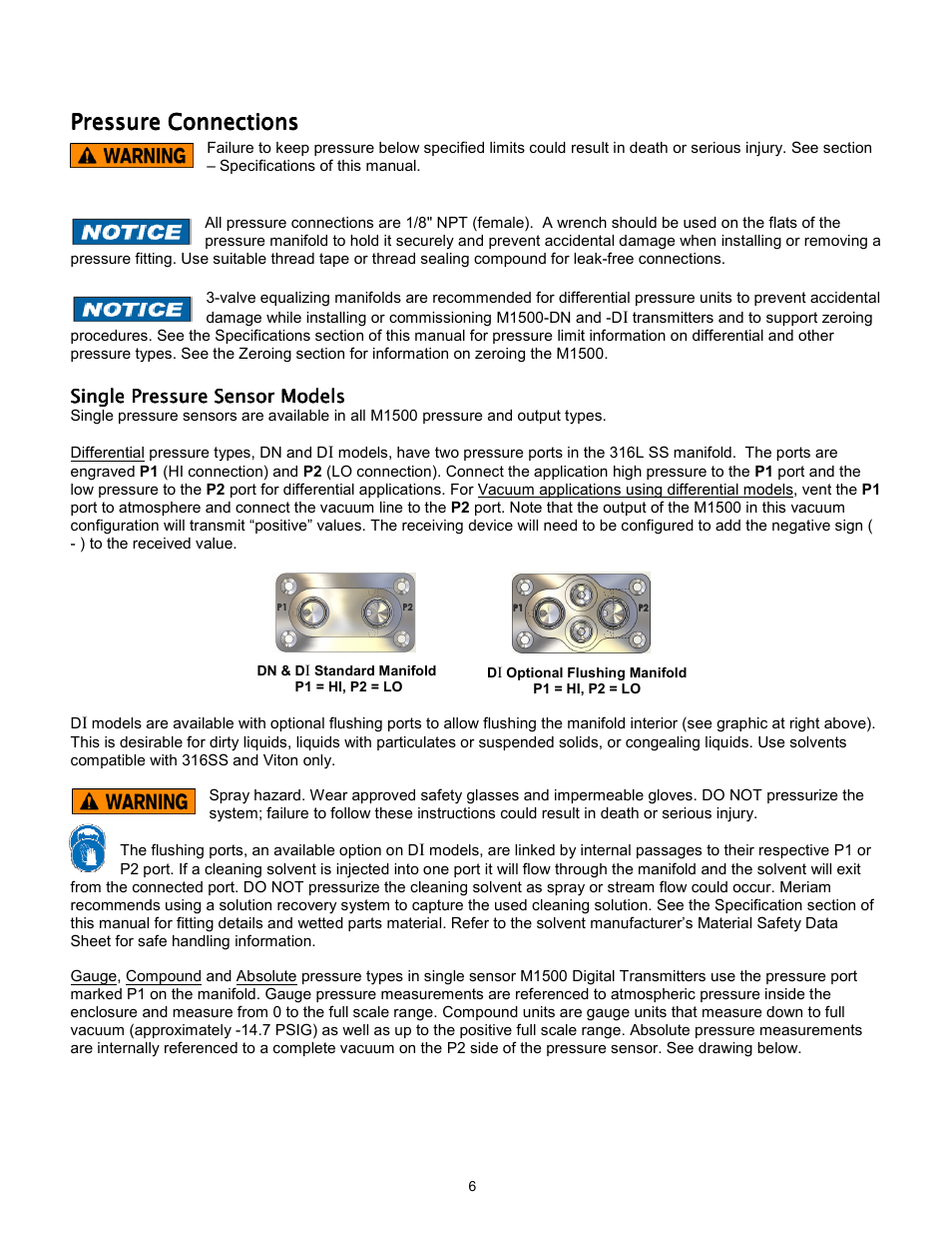 Meriam M1500 Digital Pressure Transmitter User Manual | Page 10 / 27