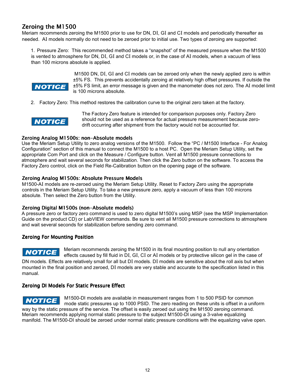 Meriam M1500 Digital Pressure Transmitter User Manual | Page 16 / 27