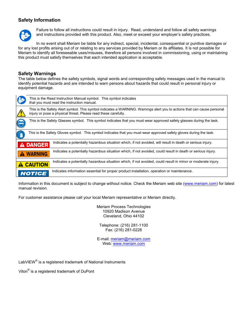 Meriam M1500 Digital Pressure Transmitter User Manual | Page 2 / 27