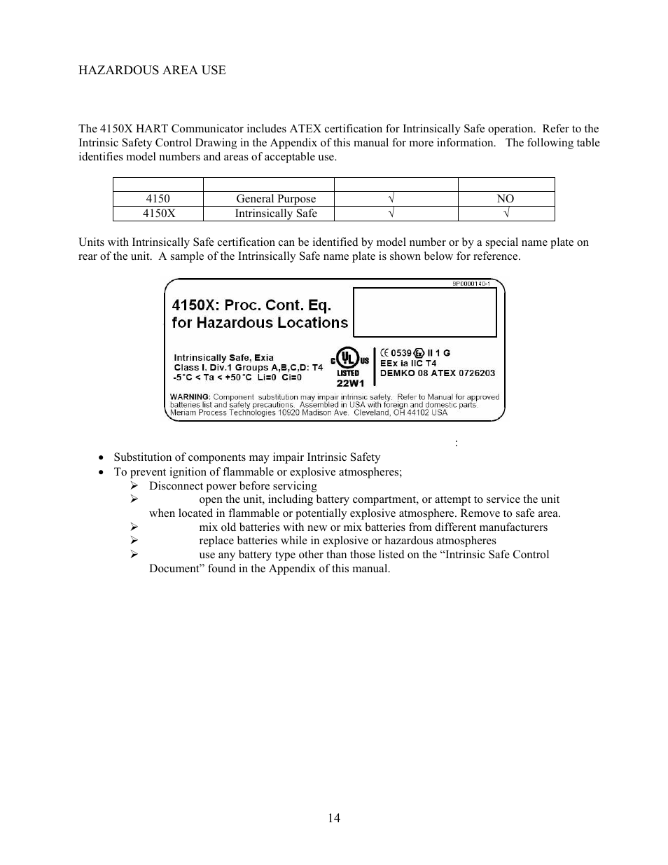 Meriam 4150X ATEX I.S. Certified HART Communicator User Manual | Page 18 / 40