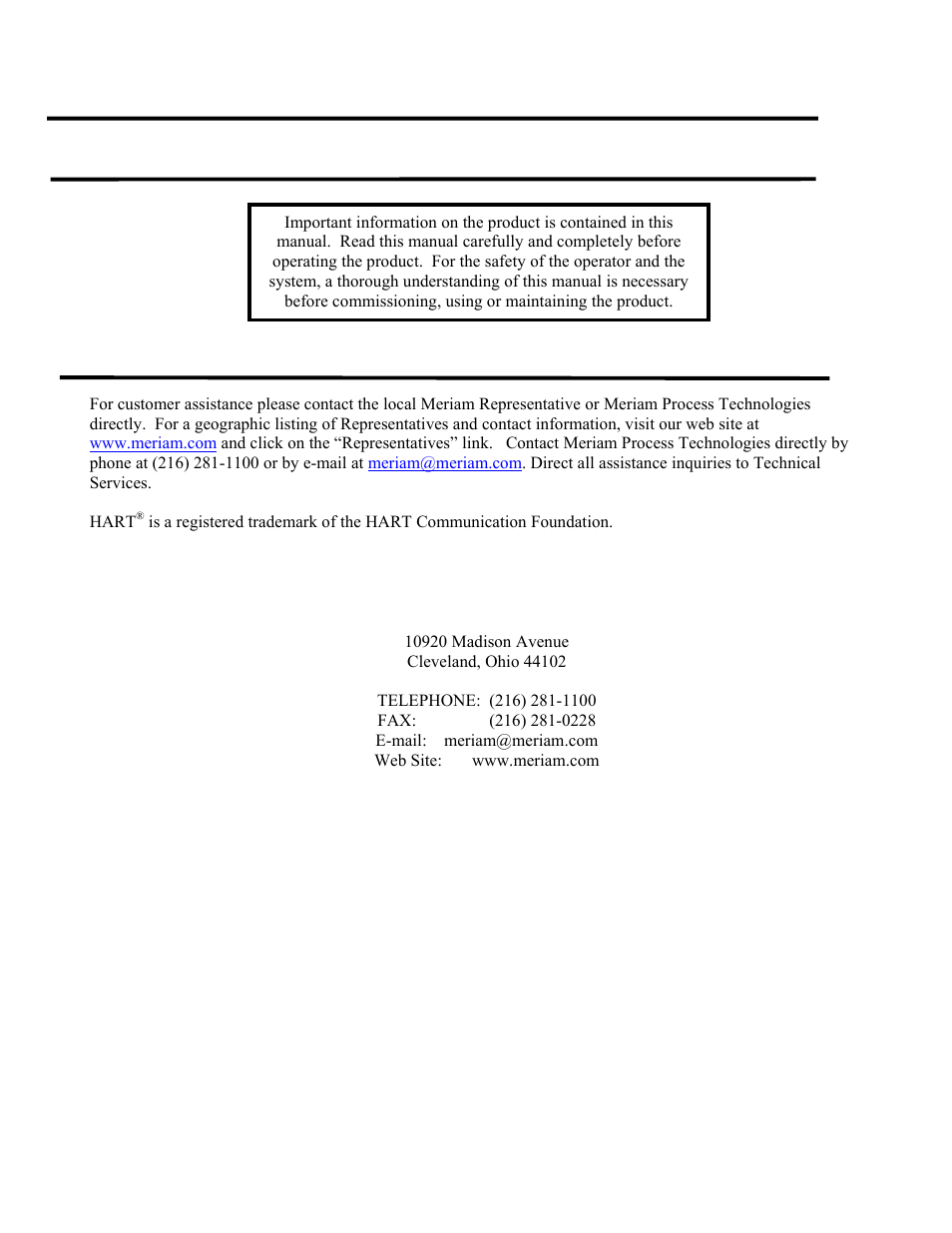 Meriam 4150X ATEX I.S. Certified HART Communicator User Manual | Page 2 / 40