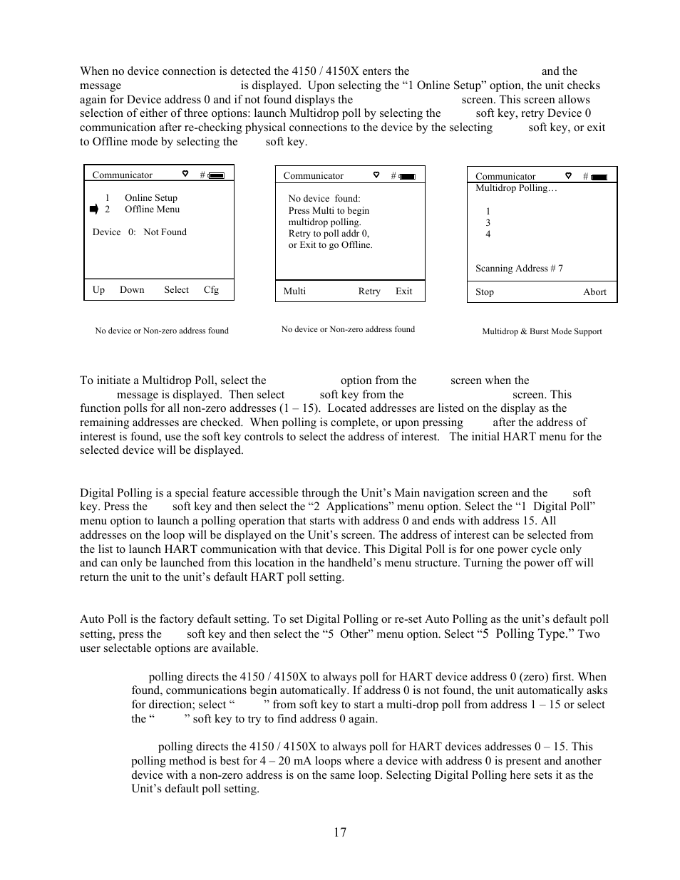 5 polling type | Meriam 4150X ATEX I.S. Certified HART Communicator User Manual | Page 21 / 40