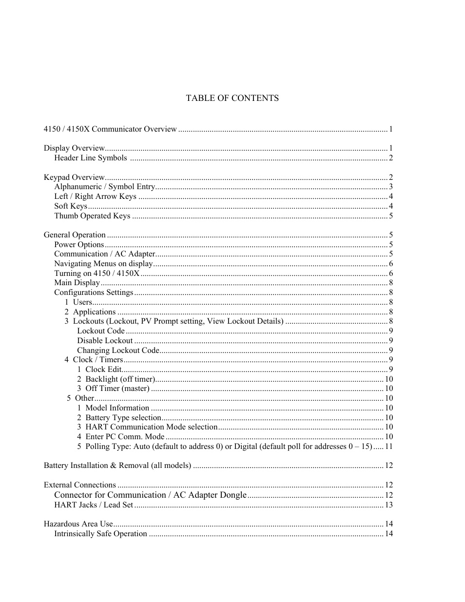 User’s manual | Meriam 4150X ATEX I.S. Certified HART Communicator User Manual | Page 3 / 40