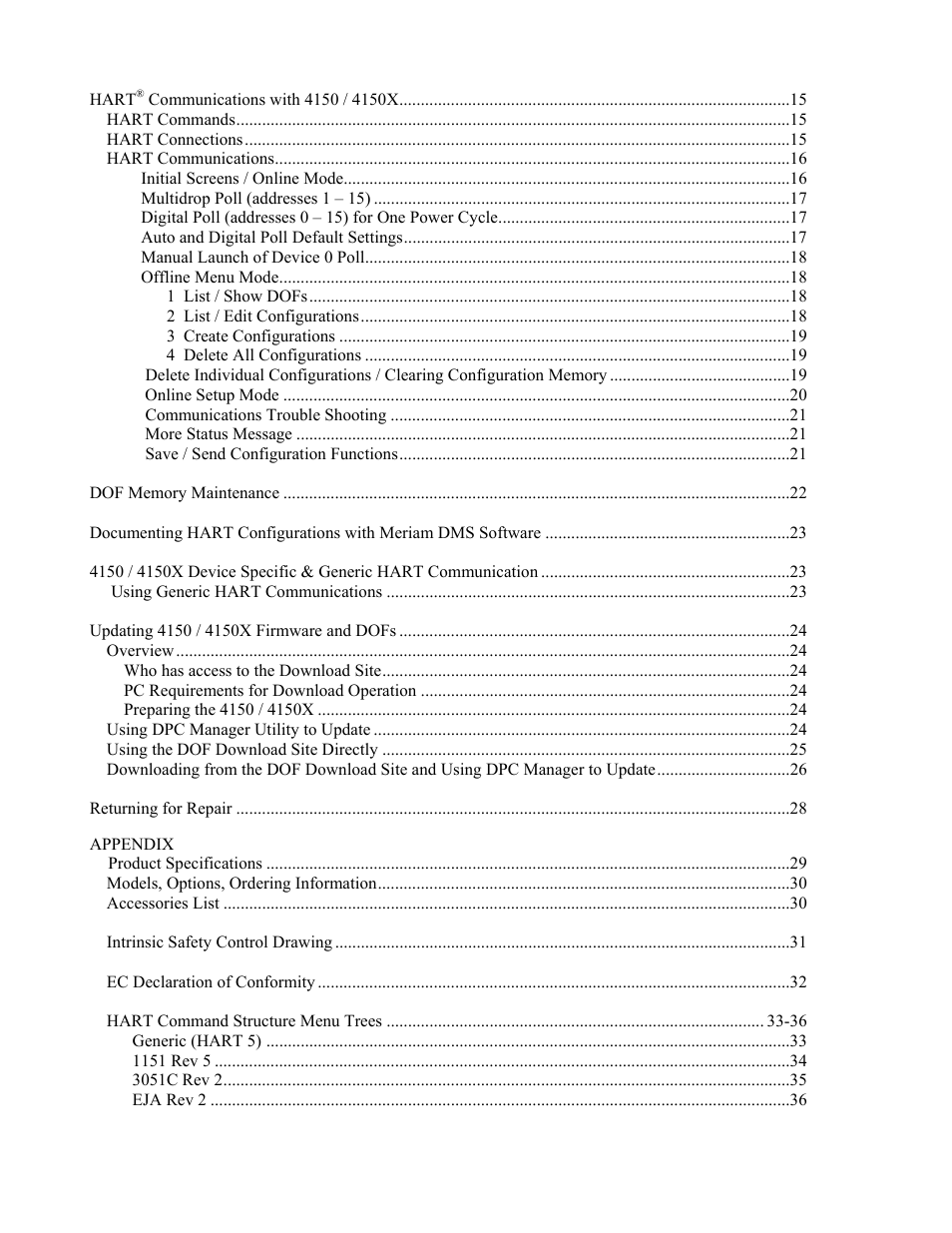 Meriam 4150X ATEX I.S. Certified HART Communicator User Manual | Page 4 / 40