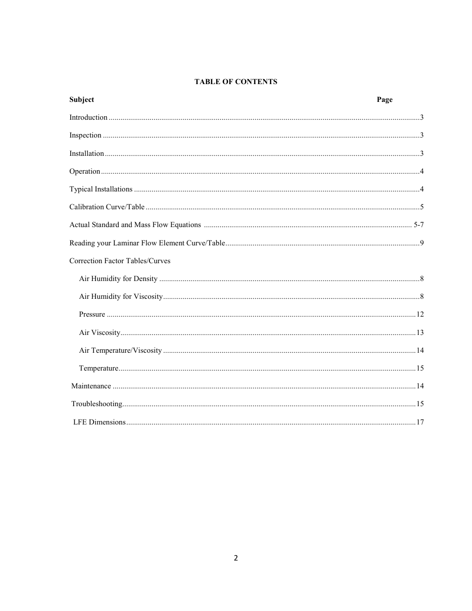 Meriam Laminar Flow Elements User Manual | Page 2 / 17