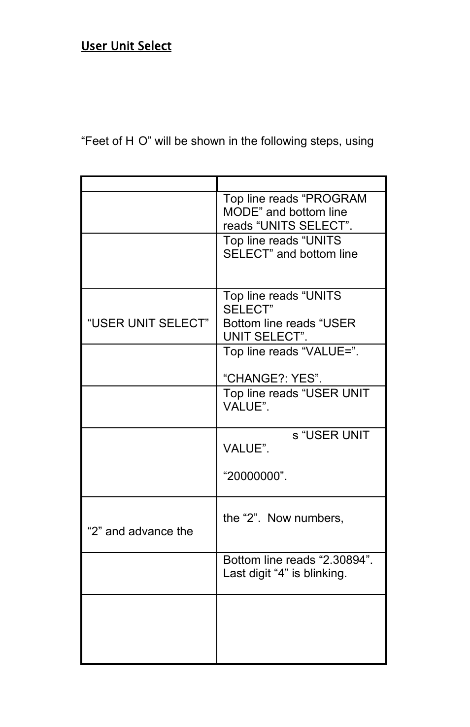 User unit select | Meriam M2 – Series Smart Manometer User Manual | Page 14 / 40