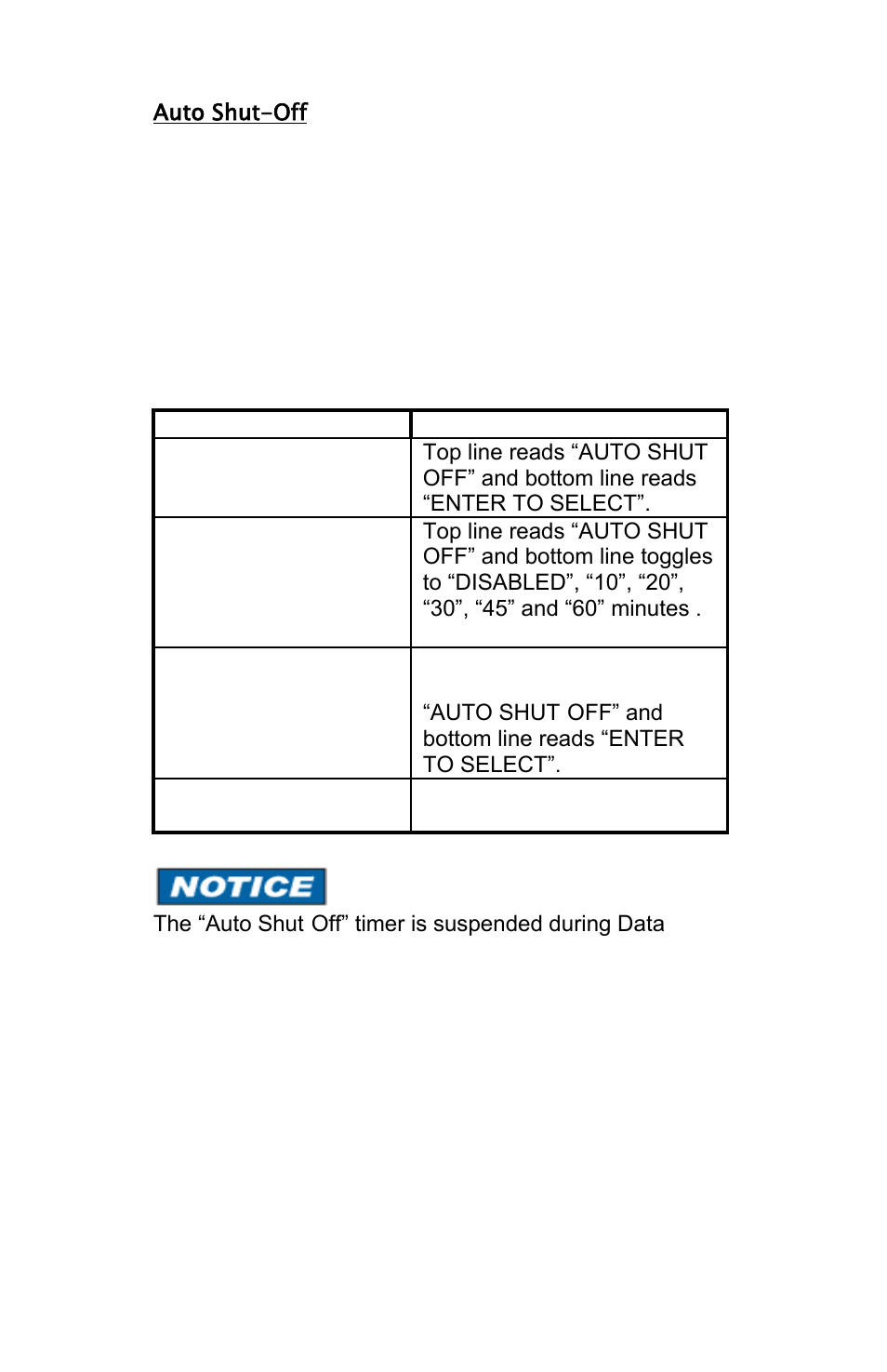 Auto shut-off | Meriam M2 – Series Smart Manometer User Manual | Page 18 / 40