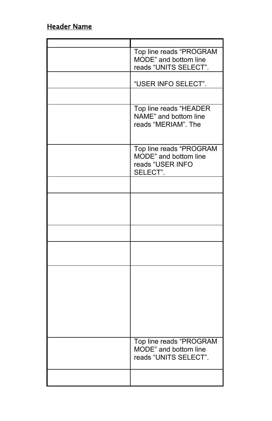 Header name | Meriam M2 – Series Smart Manometer User Manual | Page 20 / 40