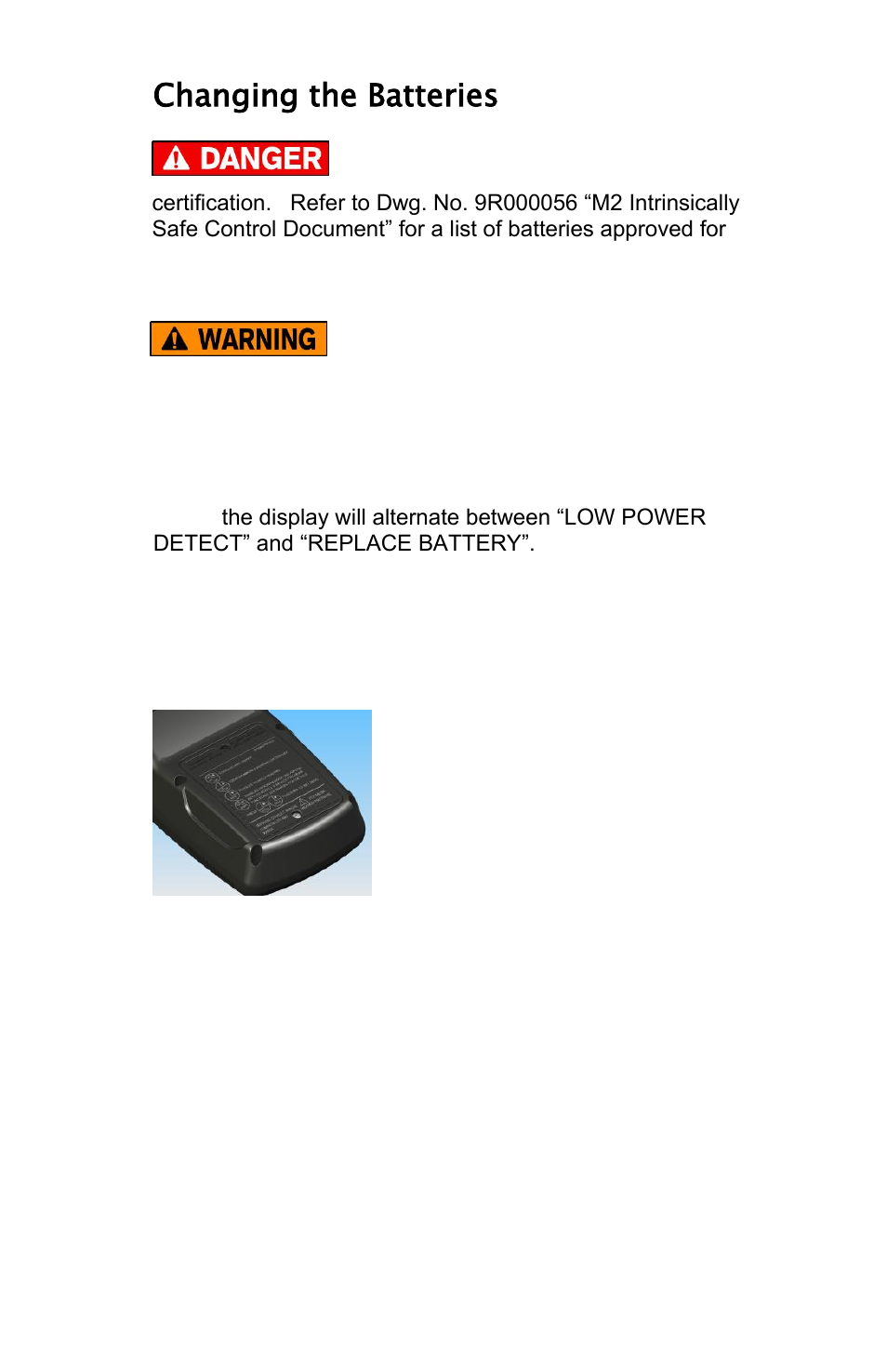Changing the batteries | Meriam M2 – Series Smart Manometer User Manual | Page 33 / 40