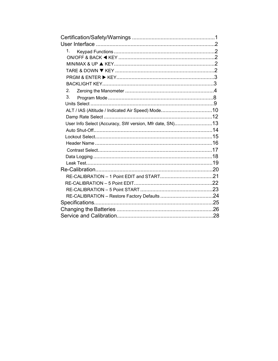 Meriam M203 Altimeter Indicated Air Speed Tester User Manual | Page 3 / 32