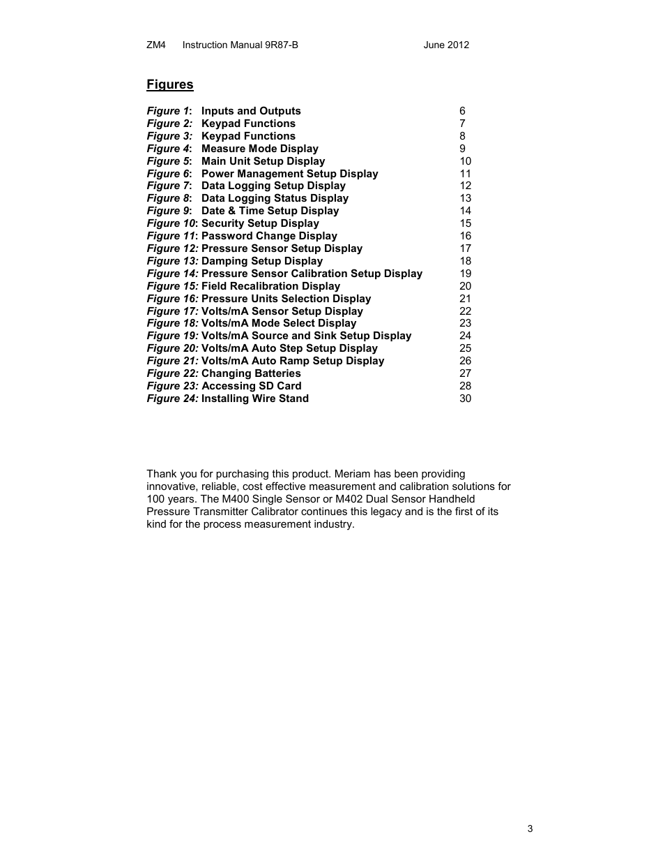 Meriam M4 Series Precision Calibrator Data Logger Manual User Manual | Page 3 / 40