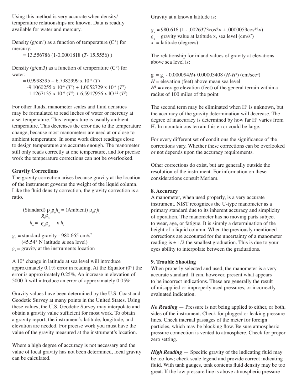 Meriam MANOMETERS User Manual | Page 3 / 4