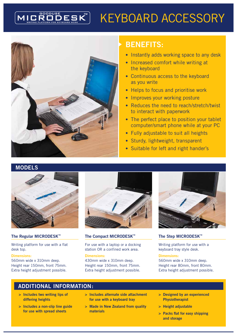 Microdesk Regular User Manual | 2 pages