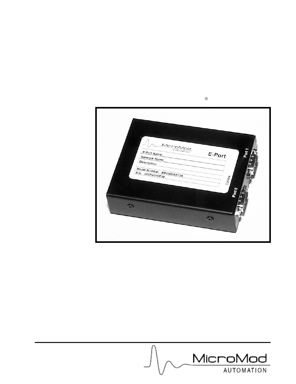 Micromod Micro-DCI: EP1000A E-Port User Manual | 56 pages