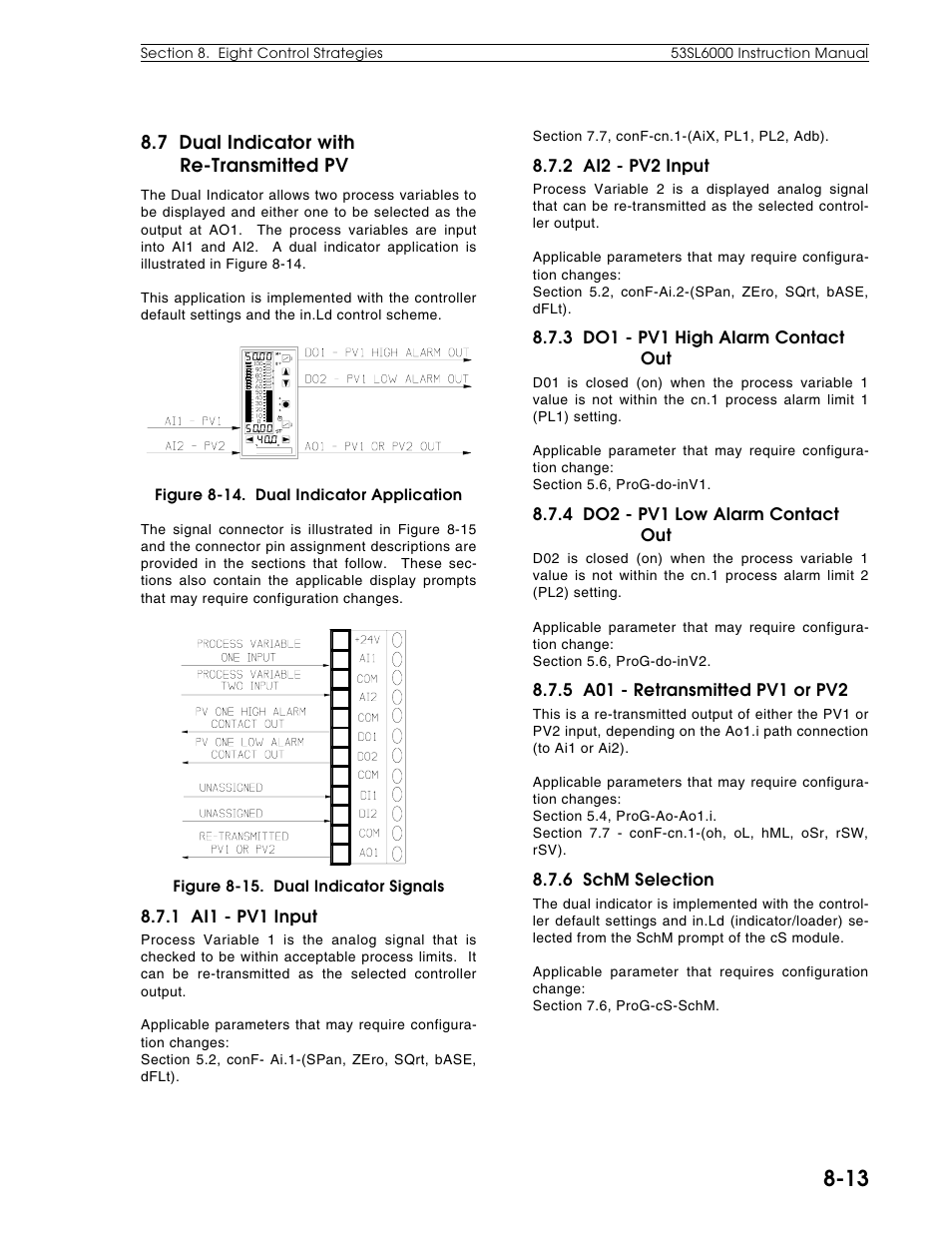 7 dual indicator with re-transmitted pv | Micromod Micro-DCI: 53SL6000 Single Loop Controller User Manual | Page 100 / 138