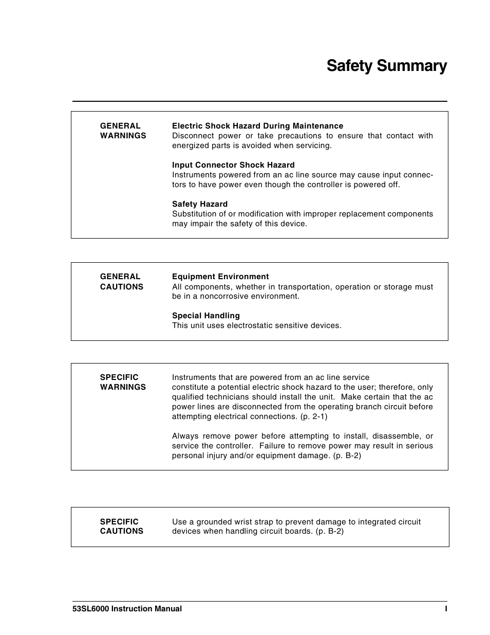 Safety summary | Micromod Micro-DCI: 53SL6000 Single Loop Controller User Manual | Page 11 / 138