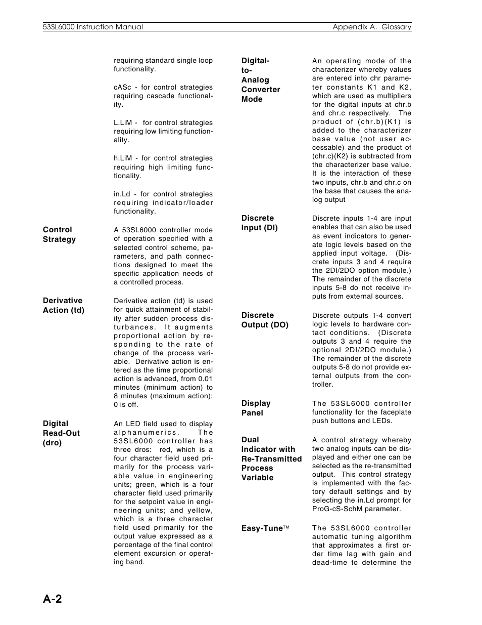Micromod Micro-DCI: 53SL6000 Single Loop Controller User Manual | Page 113 / 138