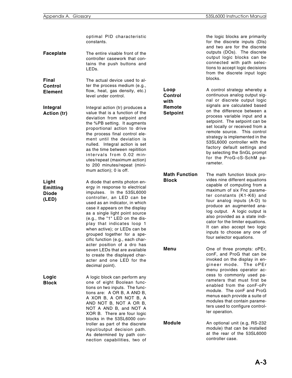 Micromod Micro-DCI: 53SL6000 Single Loop Controller User Manual | Page 114 / 138