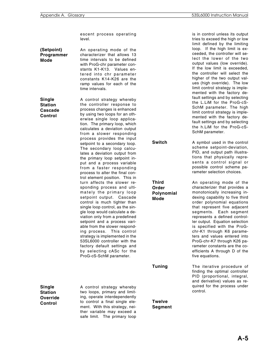 Micromod Micro-DCI: 53SL6000 Single Loop Controller User Manual | Page 116 / 138