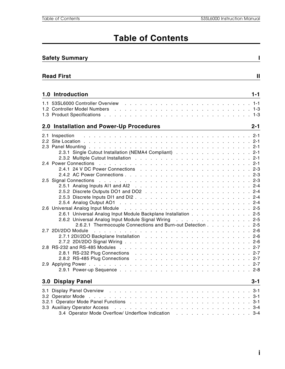 Micromod Micro-DCI: 53SL6000 Single Loop Controller User Manual | Page 3 / 138