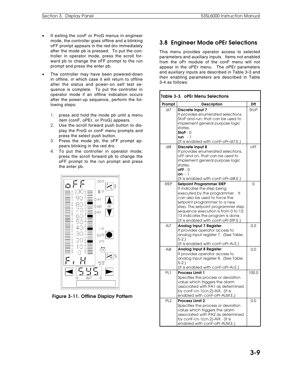 8 engineer mode oper selections | Micromod Micro-DCI: 53SL6000 Single Loop Controller User Manual | Page 36 / 138