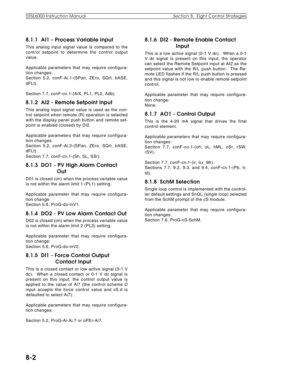Micromod Micro-DCI: 53SL6000 Single Loop Controller User Manual | Page 89 / 138