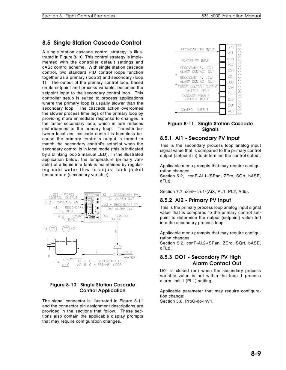 5 single station cascade control | Micromod Micro-DCI: 53SL6000 Single Loop Controller User Manual | Page 96 / 138