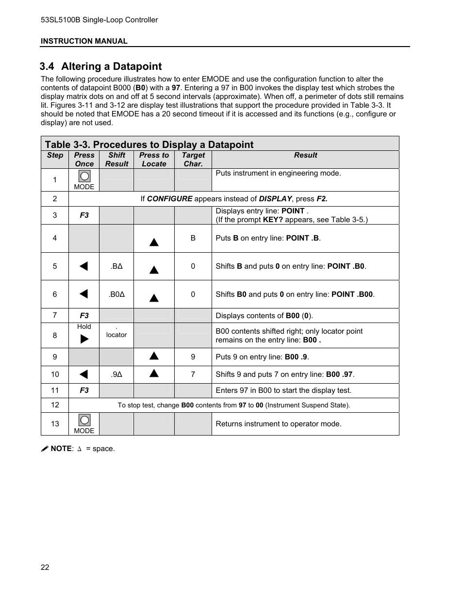 4 altering a datapoint, Ltering a, Atapoint | Micromod Micro-DCI: 53SL5100B Single Loop Controller User Manual | Page 28 / 115