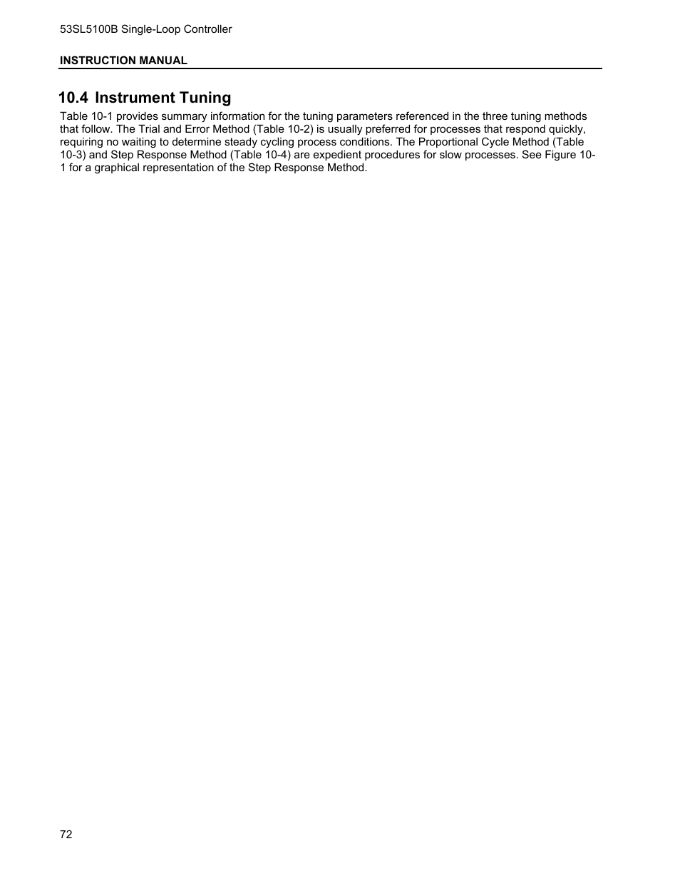 4 instrument tuning, Nstrument, Uning | Micromod Micro-DCI: 53SL5100B Single Loop Controller User Manual | Page 78 / 115