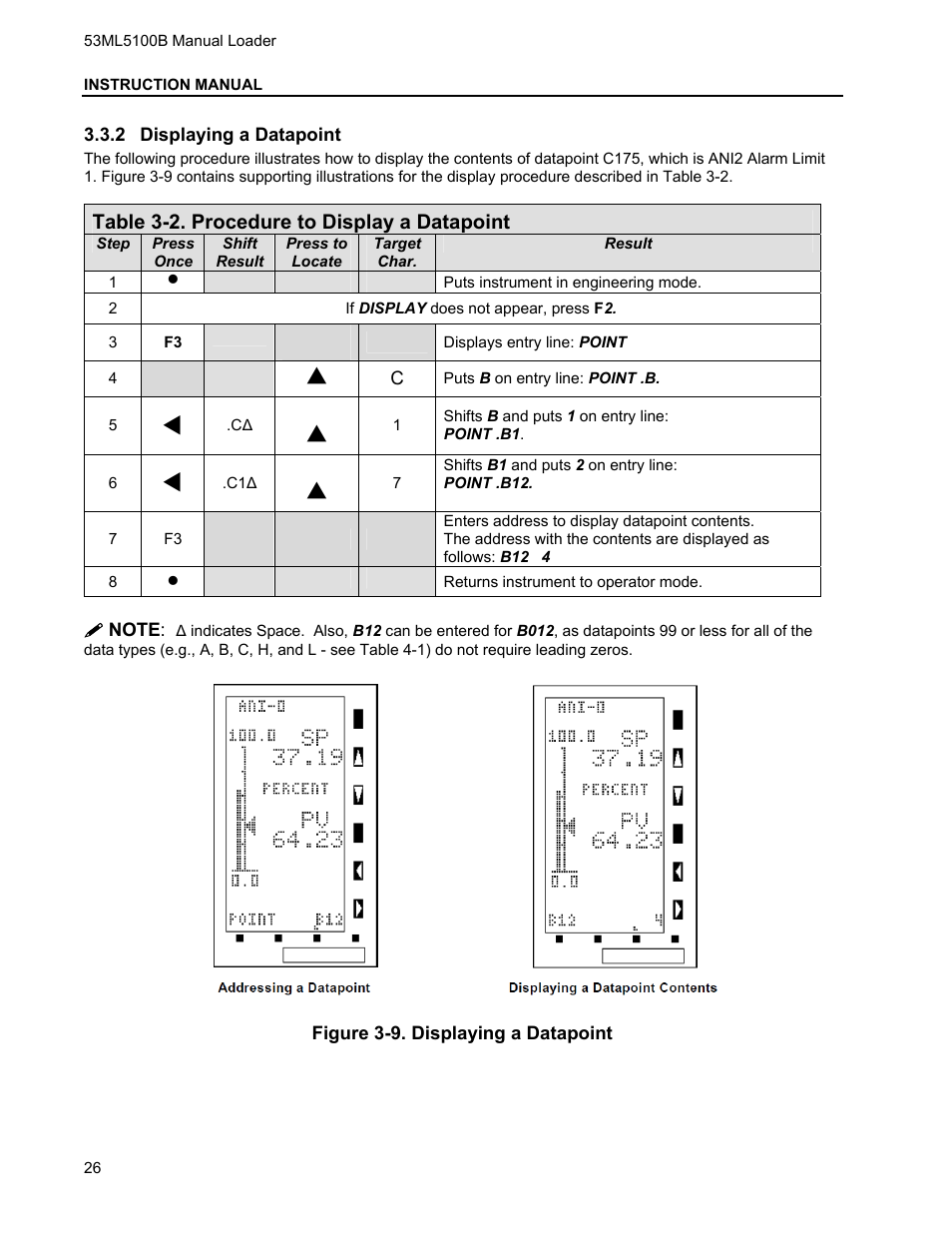 2 displaying a datapoint, Displaying a datapoint | Micromod Micro-DCI: 53ML5100 Manual Loader User Manual | Page 30 / 49