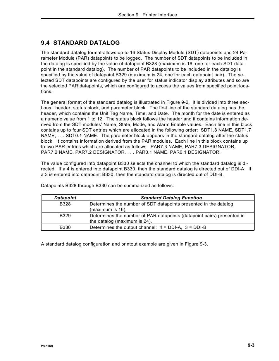 4 standard datalog | Micromod Micro-DCI: 53MC5000 PLC AND PRINTER INTERFACES User Manual | Page 103 / 124
