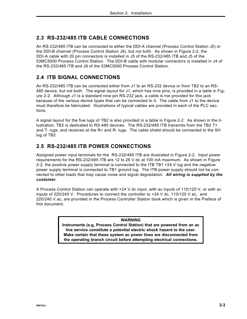 4 itb signal connections | Micromod Micro-DCI: 53MC5000 PLC AND PRINTER INTERFACES User Manual | Page 21 / 124
