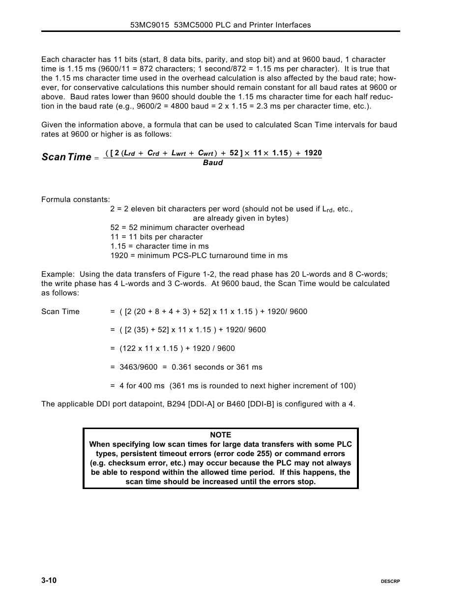 Scan, Time | Micromod Micro-DCI: 53MC5000 PLC AND PRINTER INTERFACES User Manual | Page 34 / 124