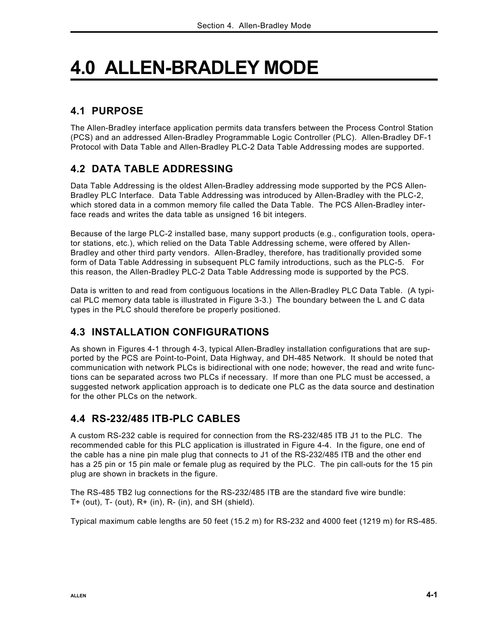 0 allen-bradley mode | Micromod Micro-DCI: 53MC5000 PLC AND PRINTER INTERFACES User Manual | Page 35 / 124