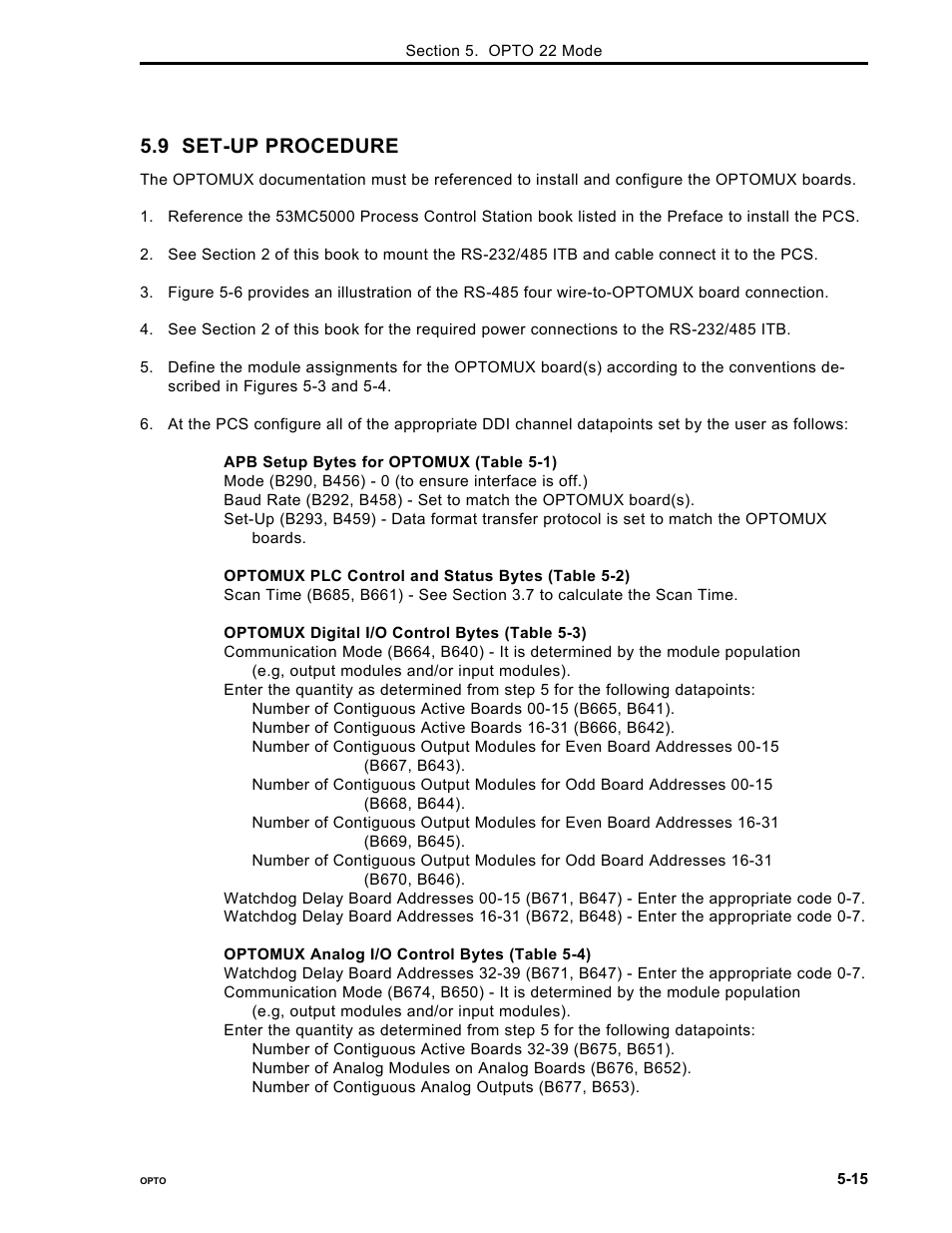 9 set-up procedure | Micromod Micro-DCI: 53MC5000 PLC AND PRINTER INTERFACES User Manual | Page 61 / 124