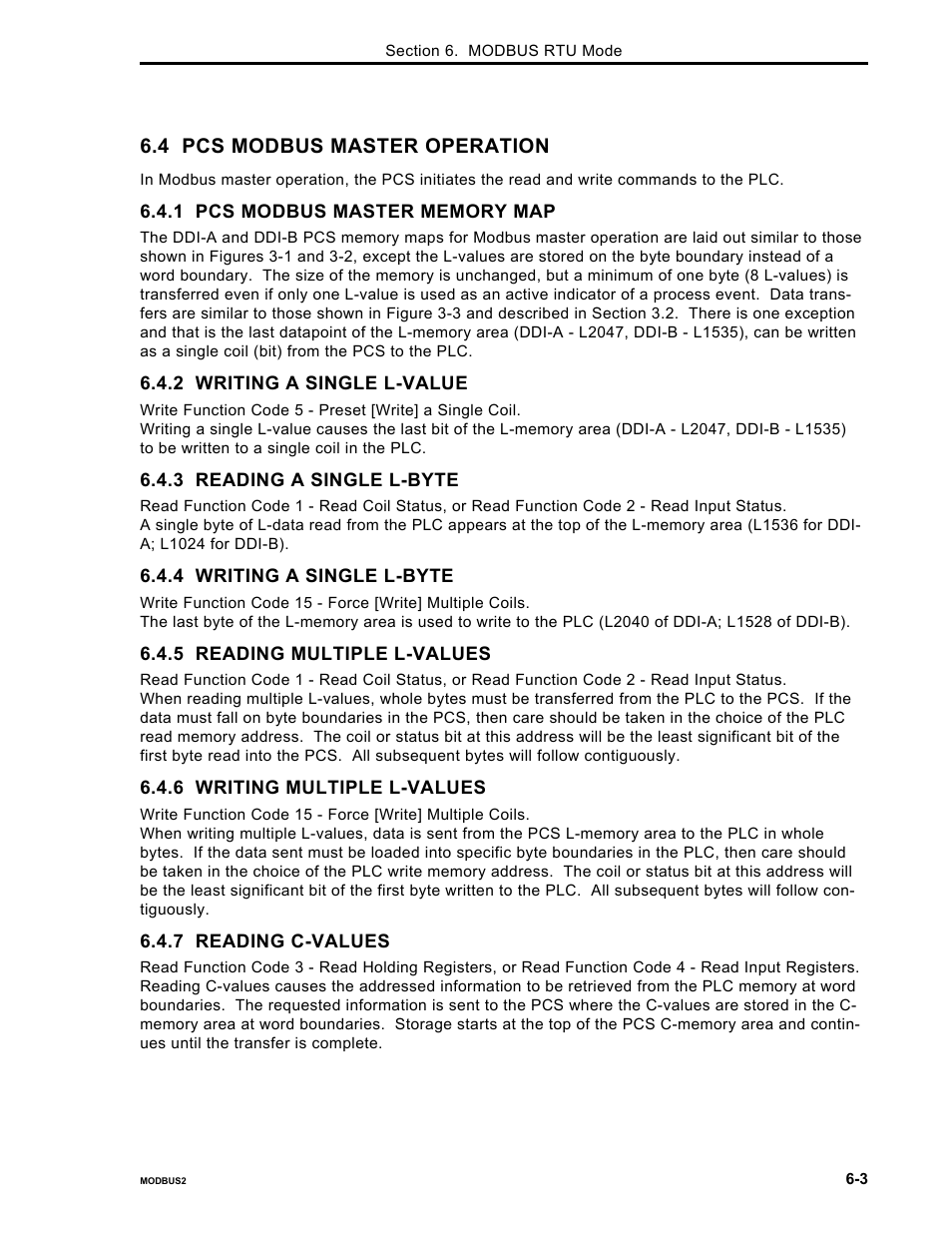 4 pcs modbus master operation | Micromod Micro-DCI: 53MC5000 PLC AND PRINTER INTERFACES User Manual | Page 67 / 124