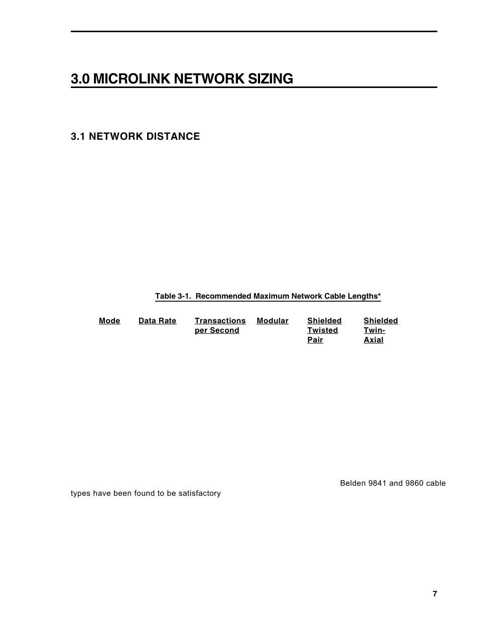 0 microlink network sizing, 1 network distance | Micromod Micro-DCI: 53MC5000 MicroLink User Manual | Page 9 / 33