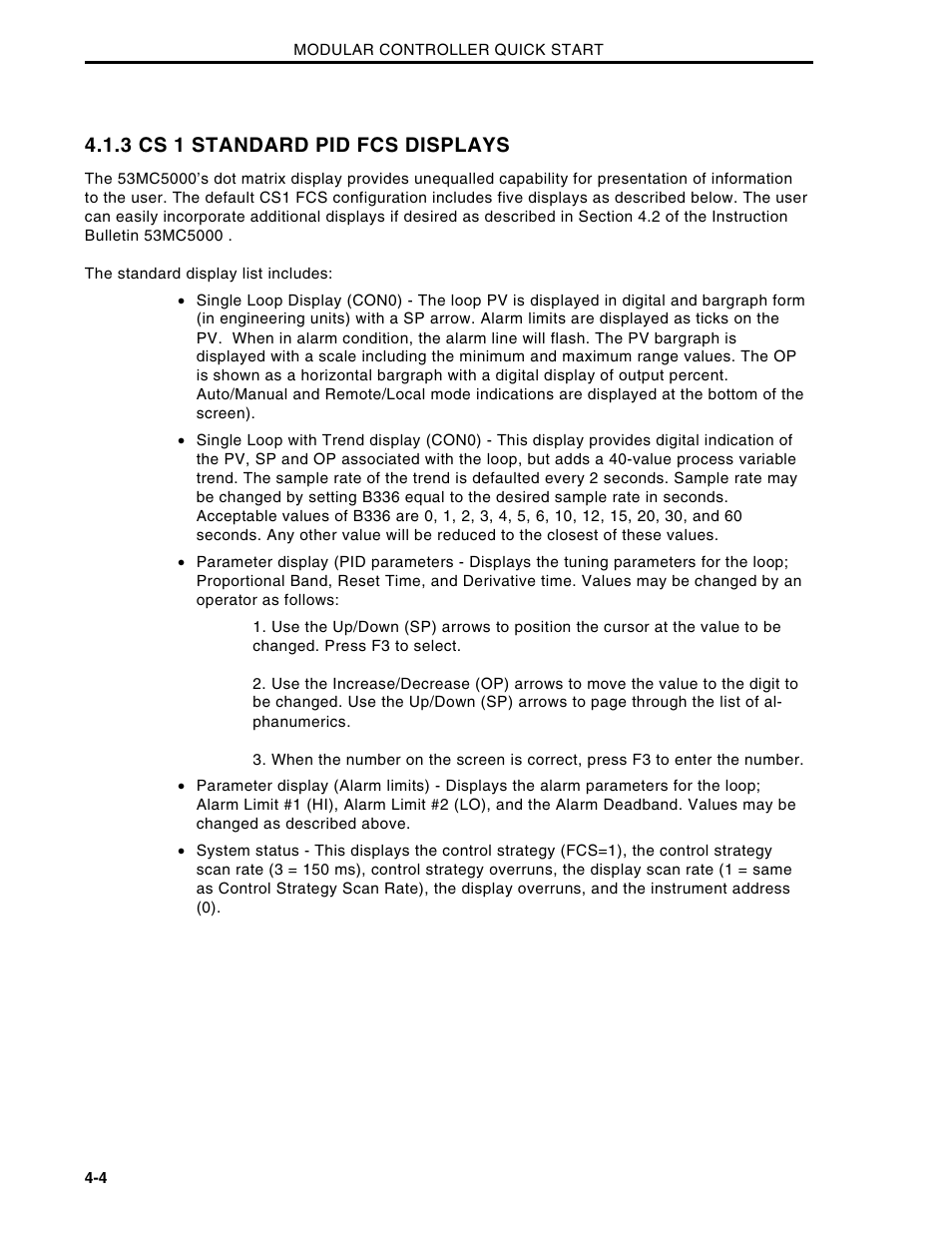 3 cs 1 standard pid fcs displays | Micromod Micro-DCI: 53MC5000 Multi-Loop Process Controller Installation User Manual | Page 74 / 99