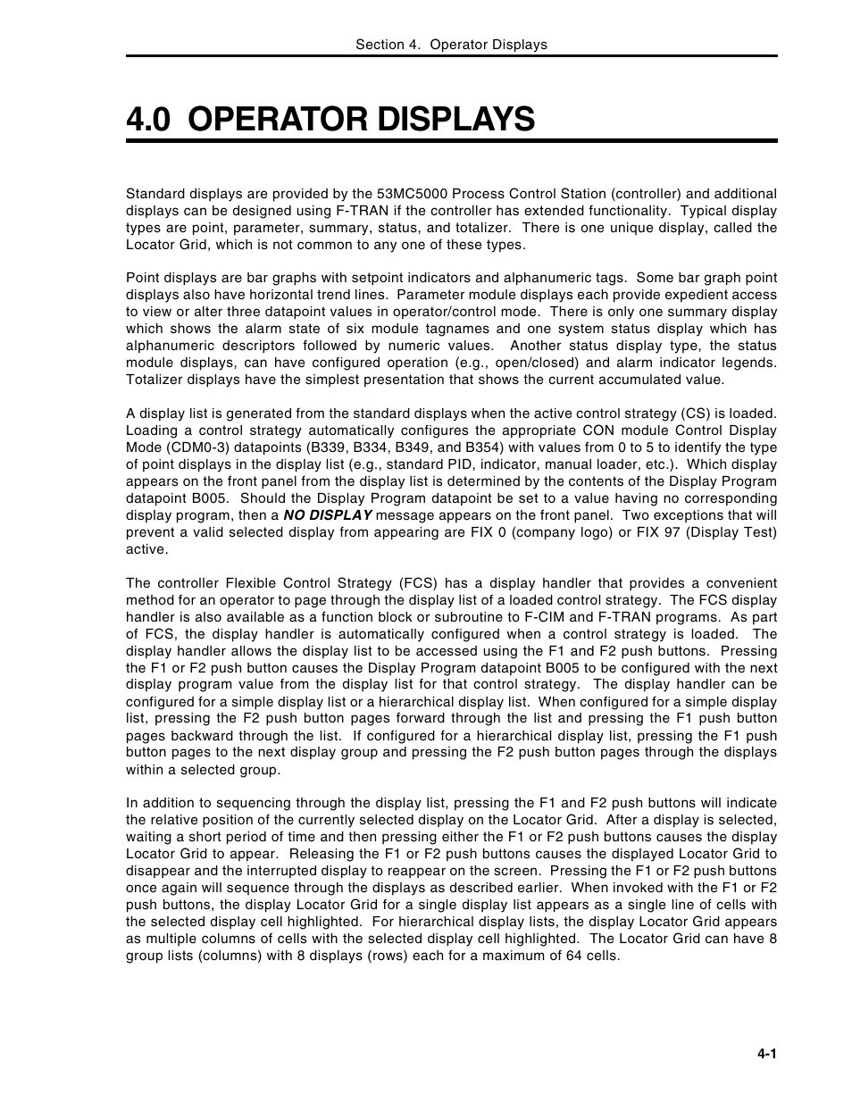 0 operator displays | Micromod Micro-DCI: 53MC5000 Multi-Loop Process Controller Instruction Manual User Manual | Page 114 / 406