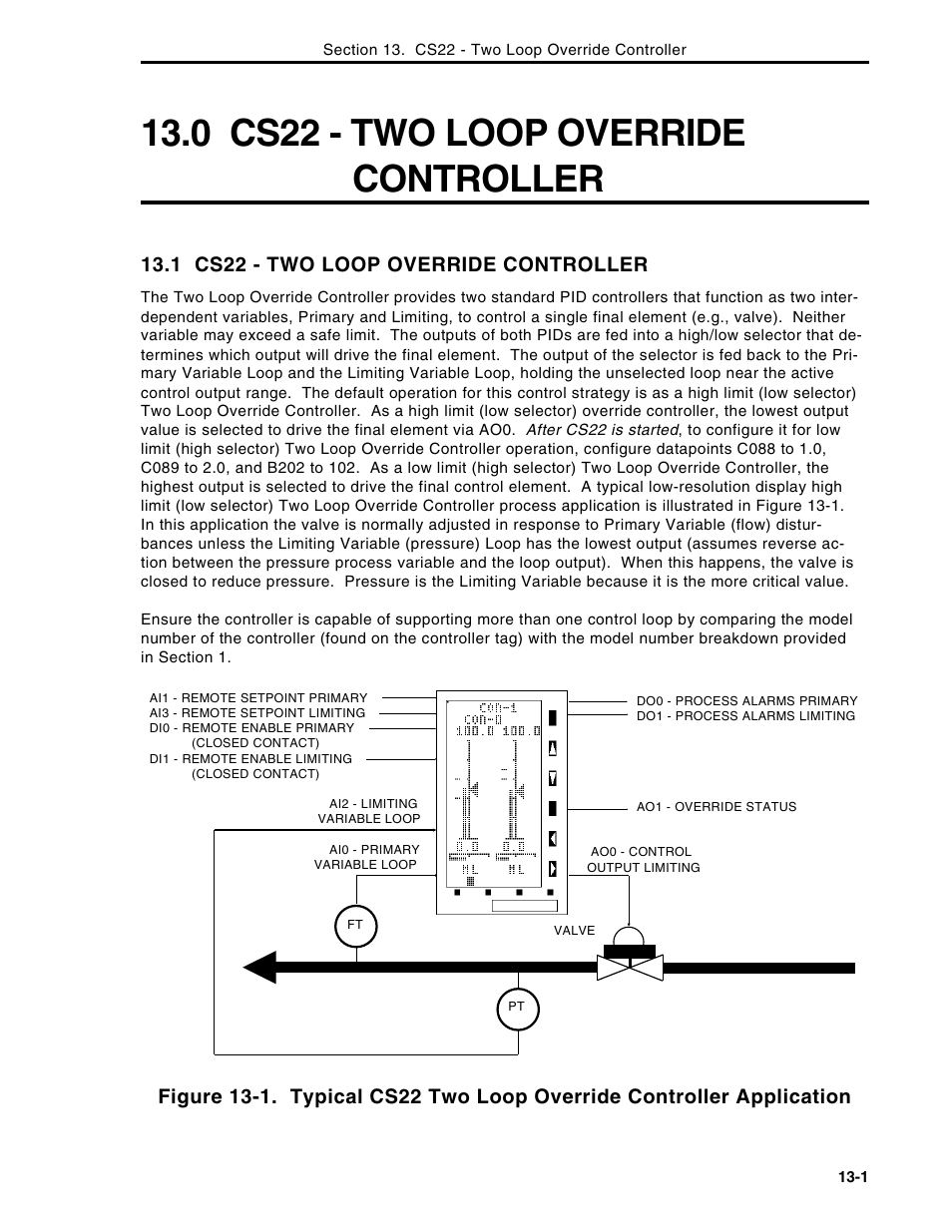 0 cs22 - two loop override controller, 1 cs22 - two loop override controller | Micromod Micro-DCI: 53MC5000 Multi-Loop Process Controller Instruction Manual User Manual | Page 252 / 406