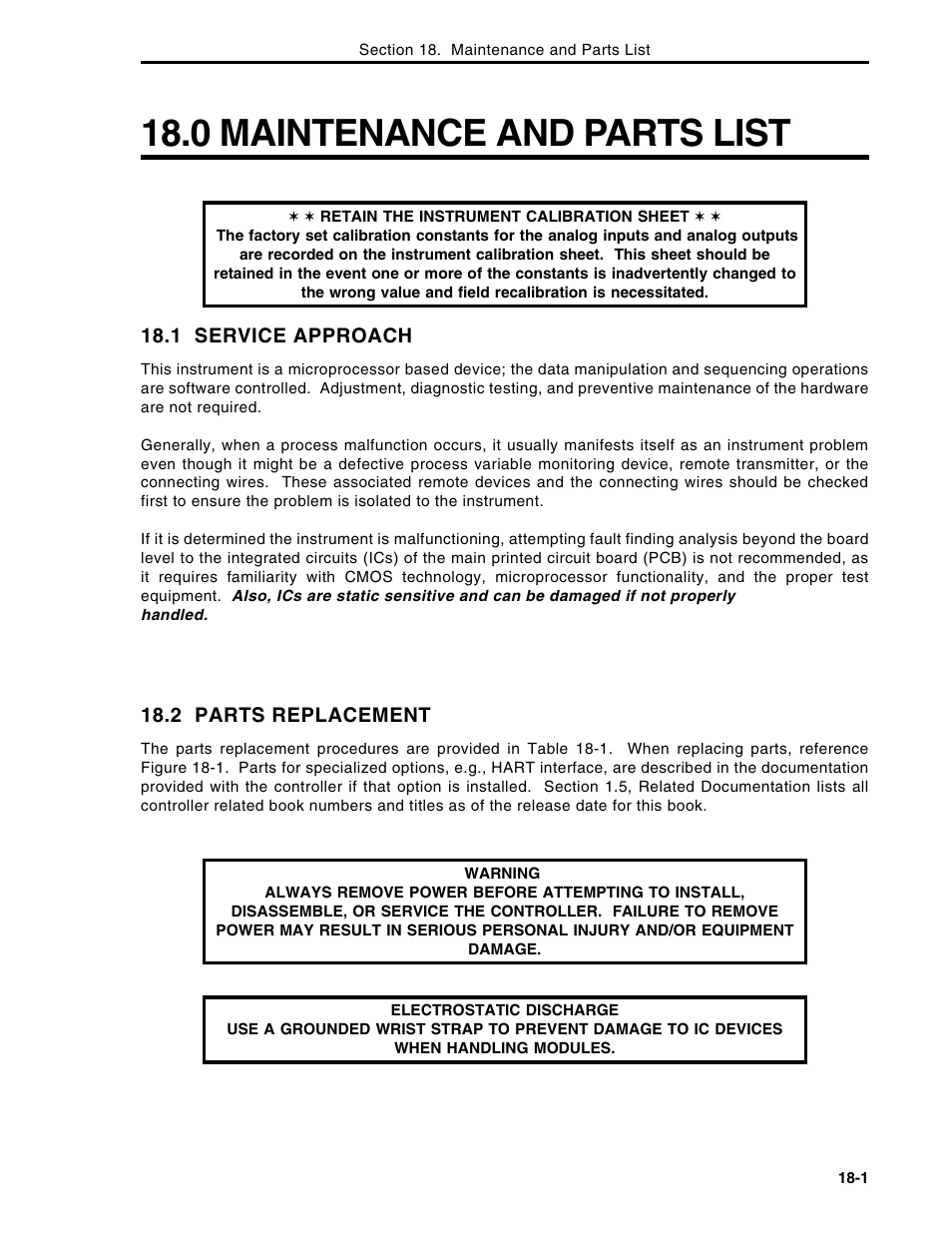 0 maintenance & parts list, 0 maintenance and parts list, 1 service approach | 2 parts replacement | Micromod Micro-DCI: 53MC5000 Multi-Loop Process Controller Instruction Manual User Manual | Page 310 / 406