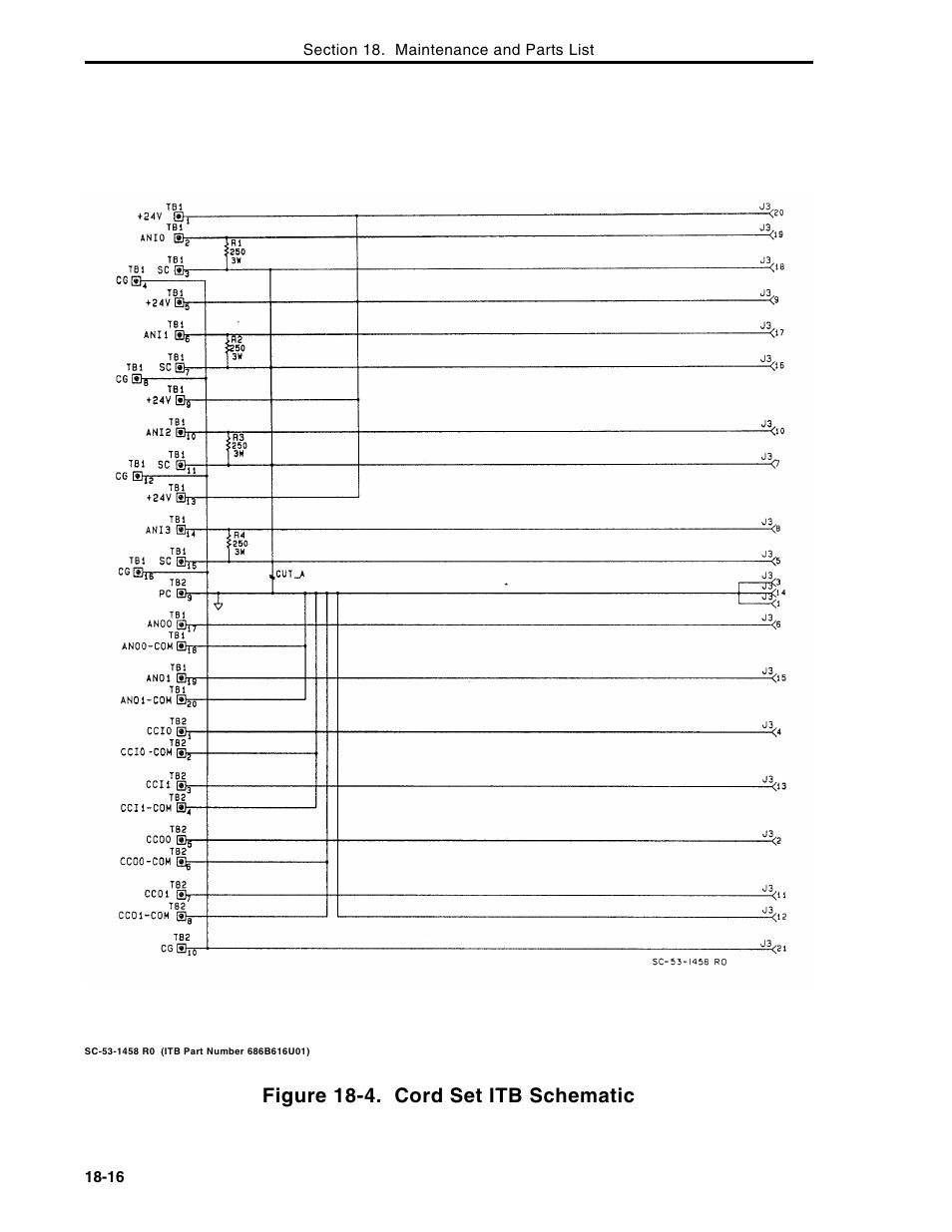 Figure 18-4. cord set itb schematic | Micromod Micro-DCI: 53MC5000 Multi-Loop Process Controller Instruction Manual User Manual | Page 325 / 406