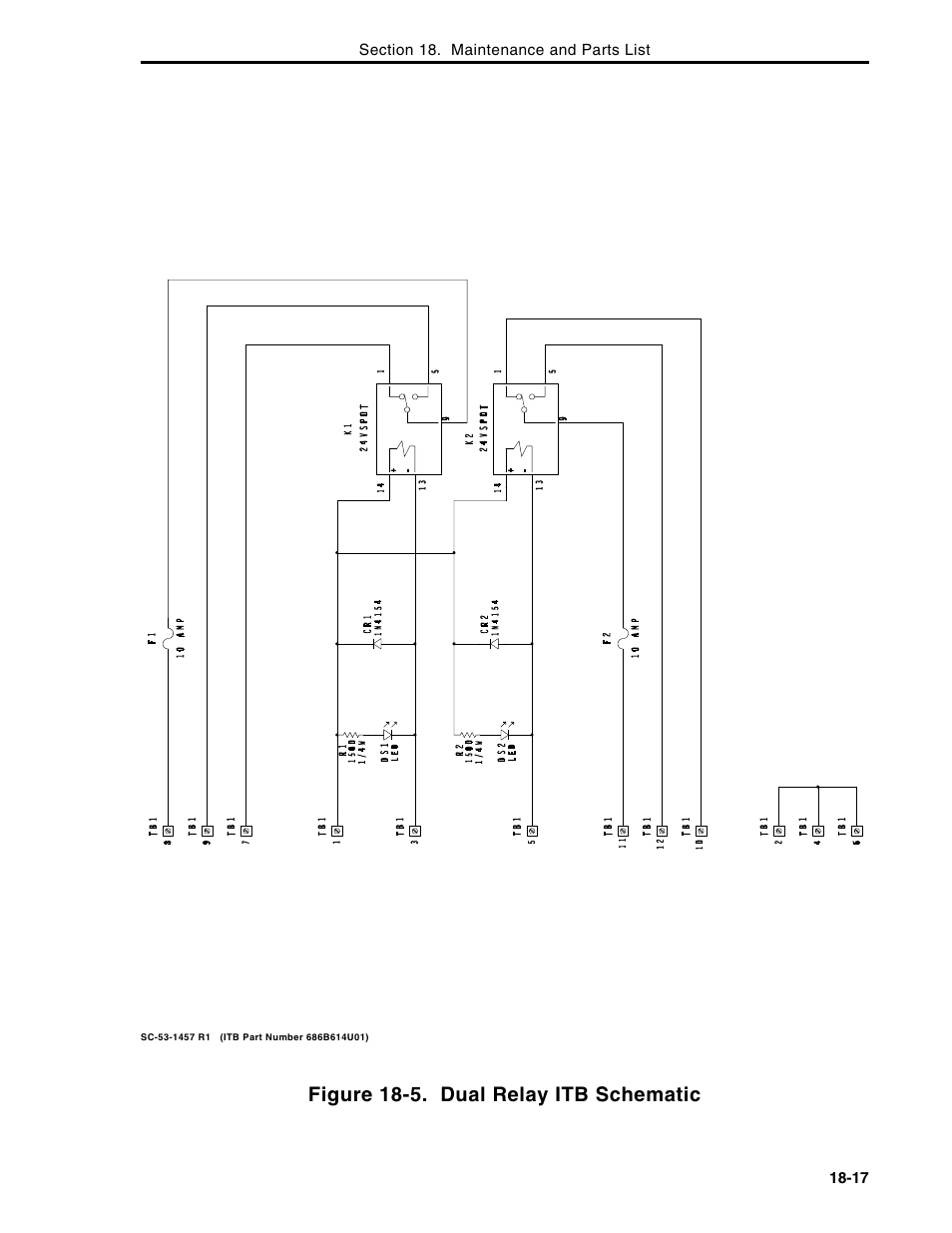 Figure 18-5. dual relay itb schematic | Micromod Micro-DCI: 53MC5000 Multi-Loop Process Controller Instruction Manual User Manual | Page 326 / 406