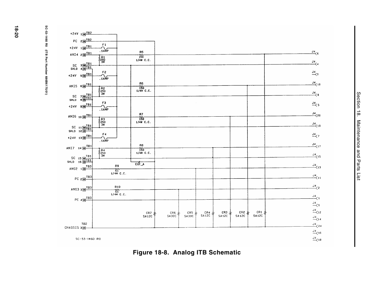 Figure 18-8. analog itb schematic | Micromod Micro-DCI: 53MC5000 Multi-Loop Process Controller Instruction Manual User Manual | Page 329 / 406