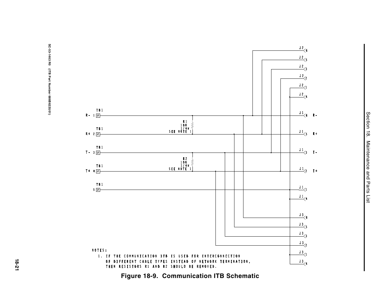 Figure 18-9. communication itb schematic | Micromod Micro-DCI: 53MC5000 Multi-Loop Process Controller Instruction Manual User Manual | Page 330 / 406