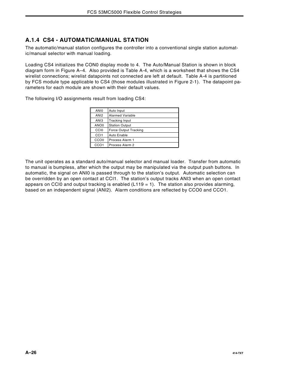 A.1.4 cs4 - automatic/manual station | Micromod Micro-DCI: 53MC5000 Multi-Loop Process Controller FLEXIBLE CONTROL STRATEGIES User Manual | Page 116 / 201