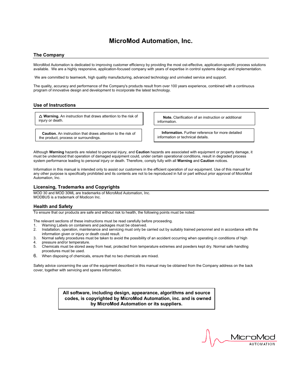 Micromod automation, inc | Micromod Micro-DCI: 53MC5000 Multi-Loop Process Controller FLEXIBLE CONTROL STRATEGIES User Manual | Page 2 / 201