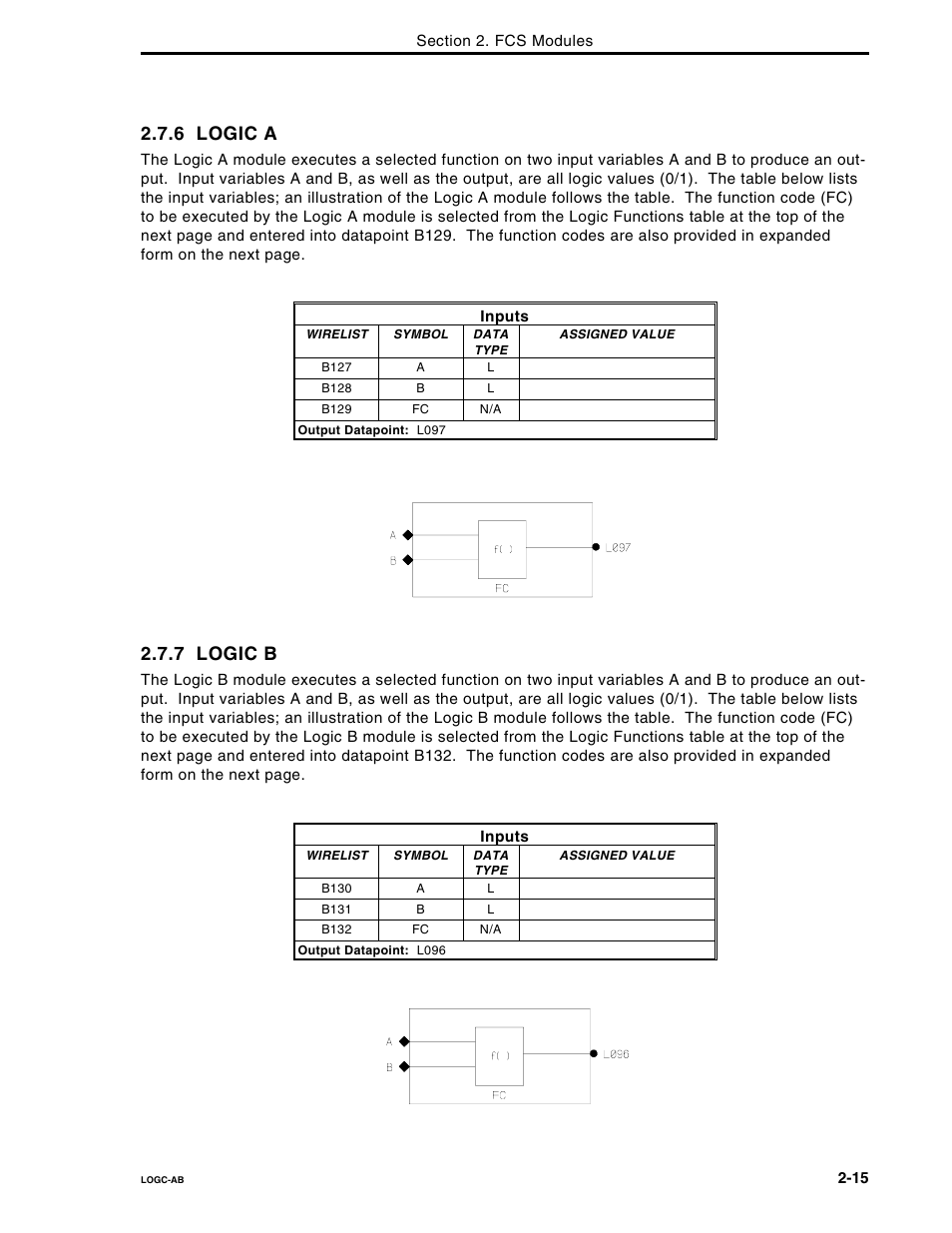 6 logic a, 7 logic b | Micromod Micro-DCI: 53MC5000 Multi-Loop Process Controller FLEXIBLE CONTROL STRATEGIES User Manual | Page 22 / 201