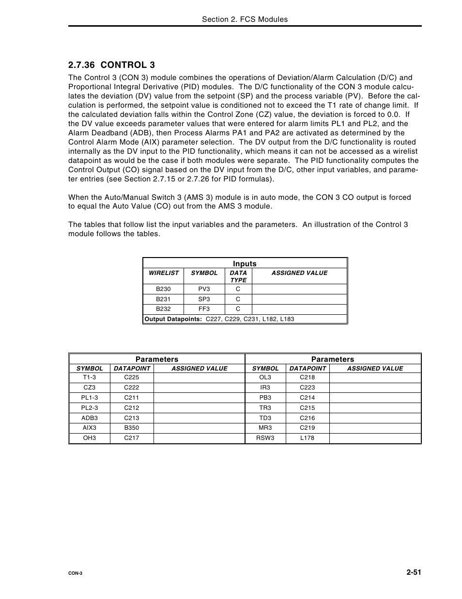 36 control 3 | Micromod Micro-DCI: 53MC5000 Multi-Loop Process Controller FLEXIBLE CONTROL STRATEGIES User Manual | Page 58 / 201